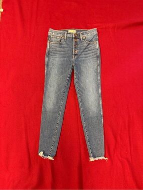 Madewell Medium Blue High-Rise Button-Fly Ankle Jeans